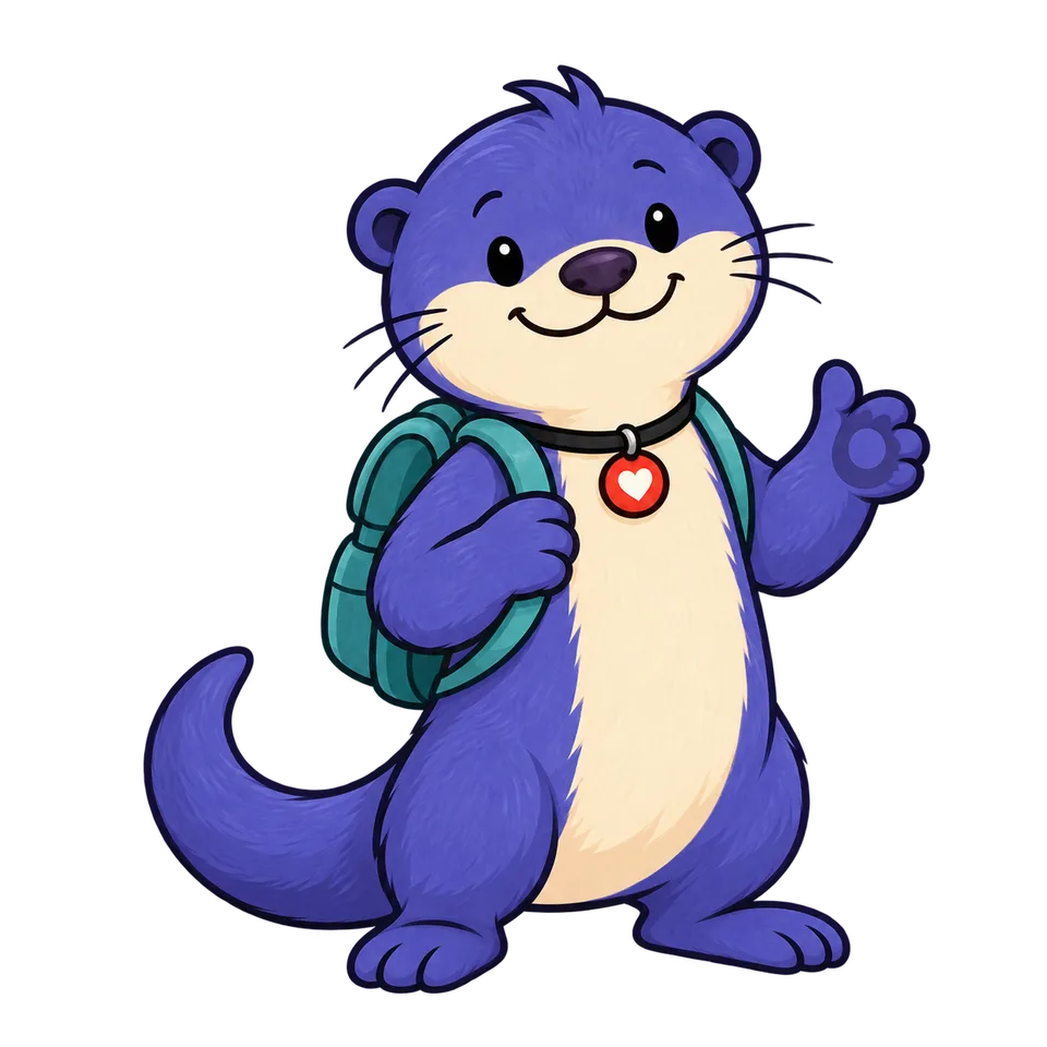 Kin is ready to take his backpack along.