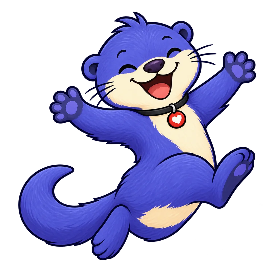 Kin leaps with joy.